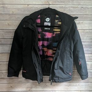 ROXY Girl's Winter Coat Black & Multi Colour